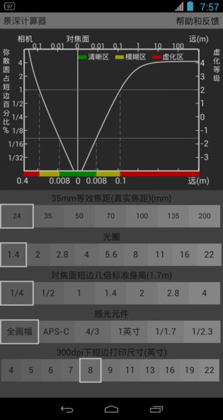 景深计算器